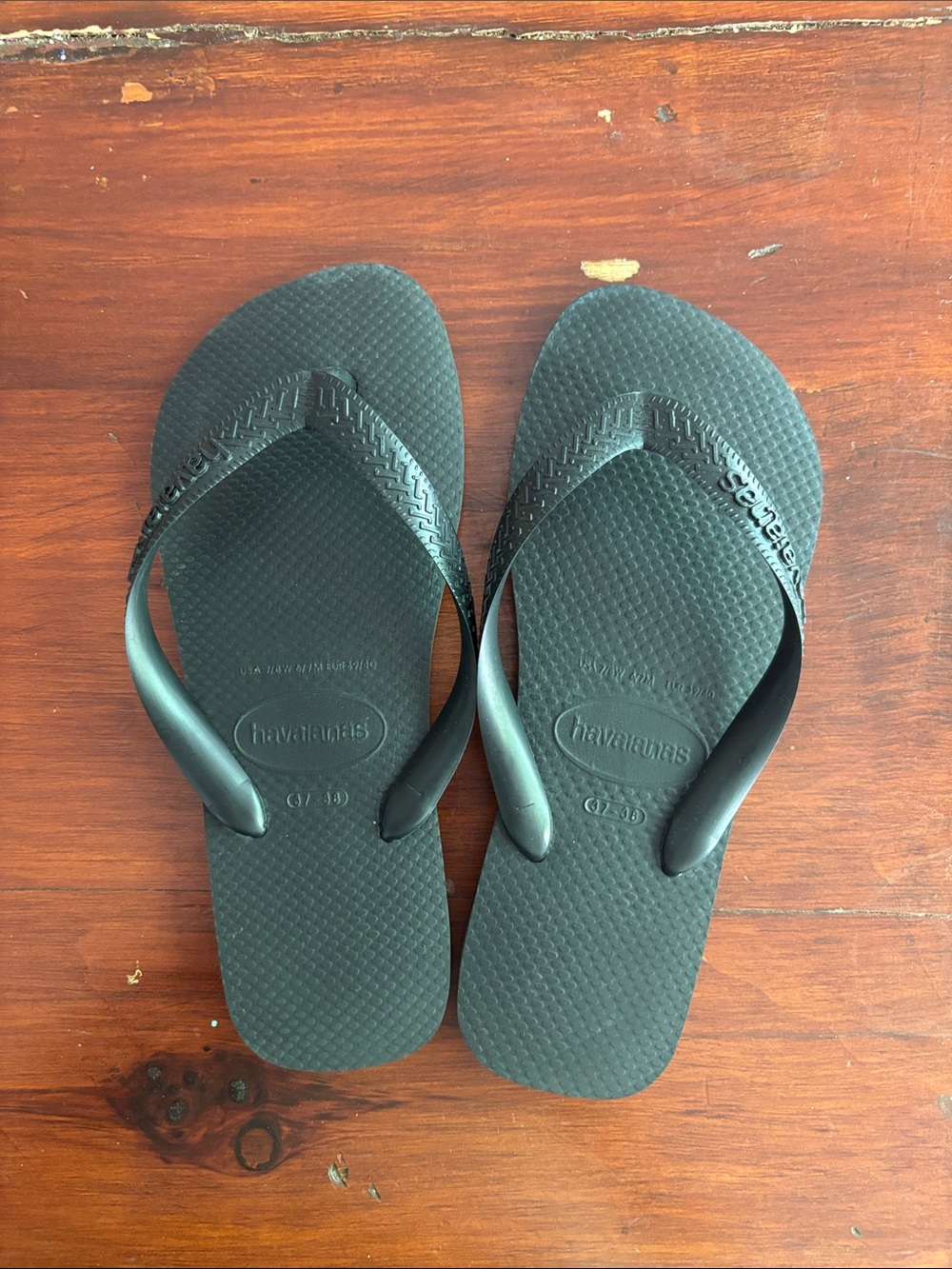 Havianas Flash black flip flops size 8